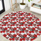 St. George Illawarra Dragons Round Carpet Tropical Hibiscus Floral Seamless Rugby Mascot