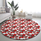 St. George Illawarra Dragons Round Carpet Tropical Hibiscus Floral Seamless Rugby Mascot