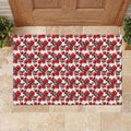 St. George Illawarra Dragons Rubber Doormat Tropical Hibiscus Floral Seamless Rugby Mascot