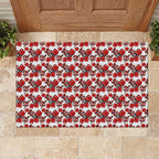 St. George Illawarra Dragons Rubber Doormat Tropical Hibiscus Floral Seamless Rugby Mascot