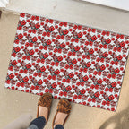 St. George Illawarra Dragons Rubber Doormat Tropical Hibiscus Floral Seamless Rugby Mascot