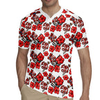 St. George Illawarra Dragons Rugby Jersey Tropical Hibiscus Floral Seamless Rugby Mascot