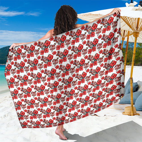 St. George Illawarra Dragons Sarong Tropical Hibiscus Floral Seamless Rugby Mascot