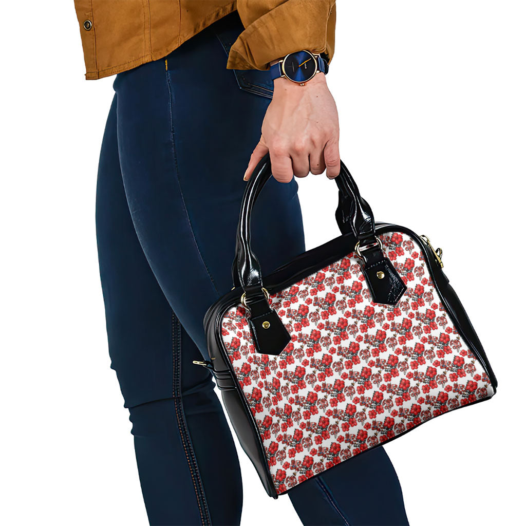 St. George Illawarra Dragons Shoulder Handbag Tropical Hibiscus Floral Seamless Rugby Mascot