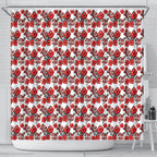 St. George Illawarra Dragons Shower Curtain Tropical Hibiscus Floral Seamless Rugby Mascot
