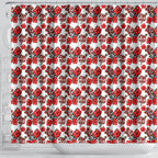 St. George Illawarra Dragons Shower Curtain Tropical Hibiscus Floral Seamless Rugby Mascot