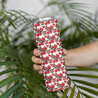 St. George Illawarra Dragons Skinny Tumbler Tropical Hibiscus Floral Seamless Rugby Mascot