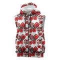 St. George Illawarra Dragons Sleeveless Zip Hoodie Tropical Hibiscus Floral Seamless Rugby Mascot