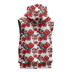 St. George Illawarra Dragons Sleeveless Zip Hoodie Tropical Hibiscus Floral Seamless Rugby Mascot