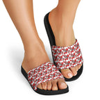 St. George Illawarra Dragons Slide Sandals Tropical Hibiscus Floral Seamless Rugby Mascot