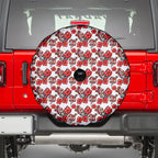 St. George Illawarra Dragons Spare Tire Cover Tropical Hibiscus Floral Seamless Rugby Mascot