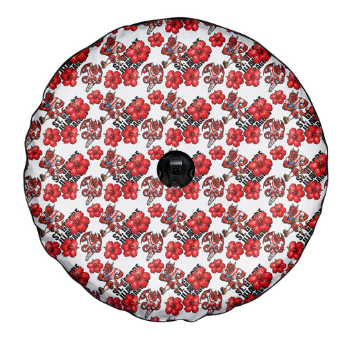 St. George Illawarra Dragons Spare Tire Cover Tropical Hibiscus Floral Seamless Rugby Mascot