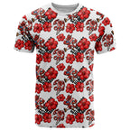 St. George Illawarra Dragons T Shirt Tropical Hibiscus Floral Seamless Rugby Mascot