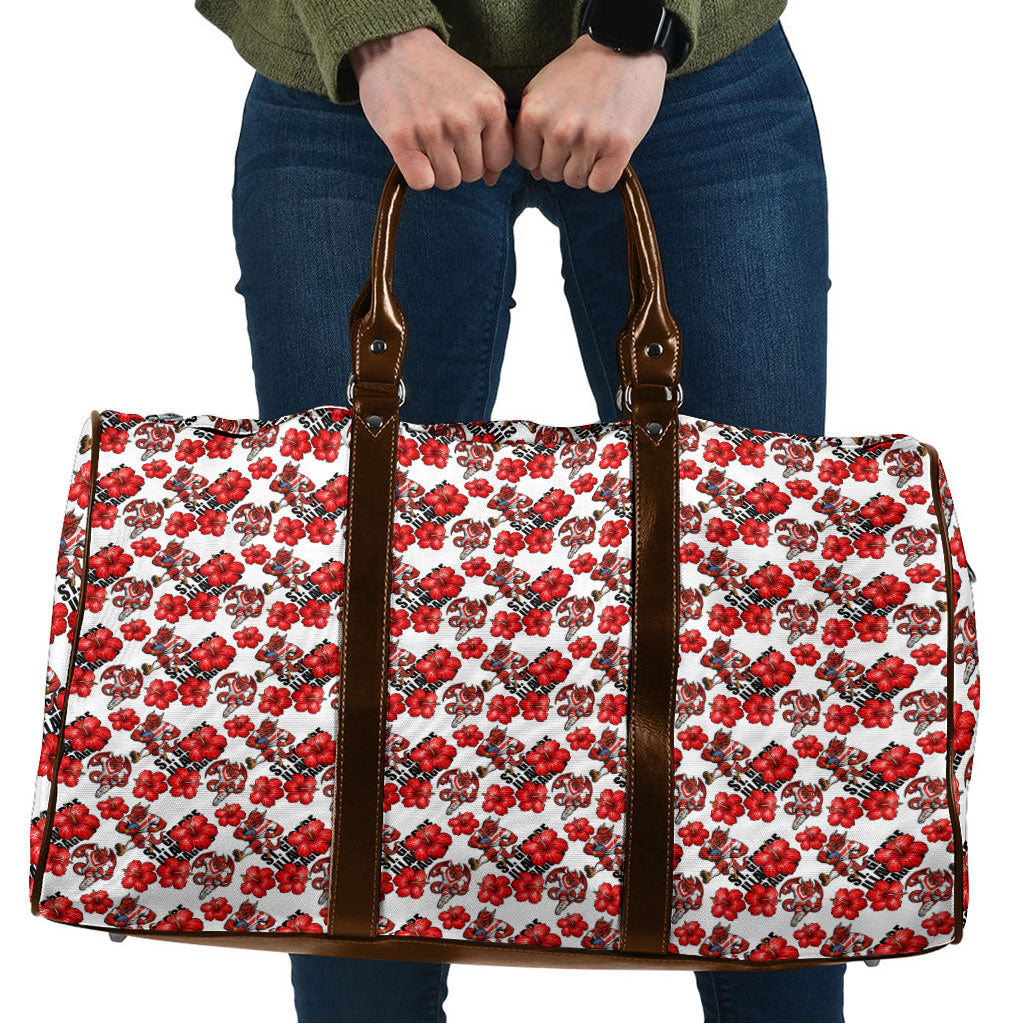 St. George Illawarra Dragons Travel Bag Tropical Hibiscus Floral Seamless Rugby Mascot