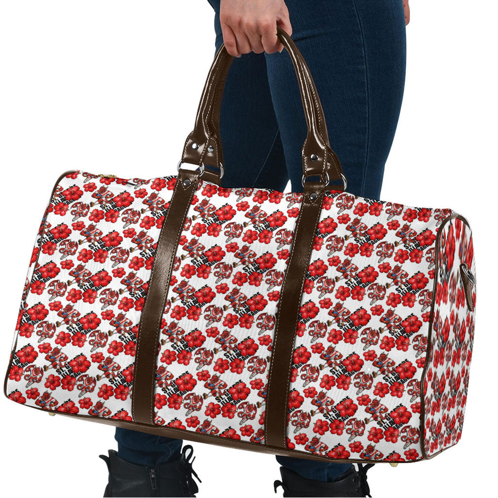St. George Illawarra Dragons Travel Bag Tropical Hibiscus Floral Seamless Rugby Mascot