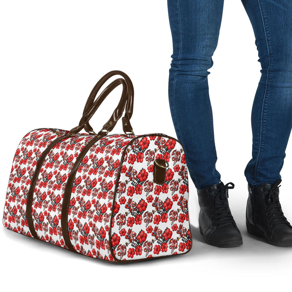 St. George Illawarra Dragons Travel Bag Tropical Hibiscus Floral Seamless Rugby Mascot