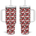 St. George Illawarra Dragons Tumbler With Handle Tropical Hibiscus Floral Seamless Rugby Mascot