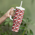 St. George Illawarra Dragons Tumbler With Handle Tropical Hibiscus Floral Seamless Rugby Mascot
