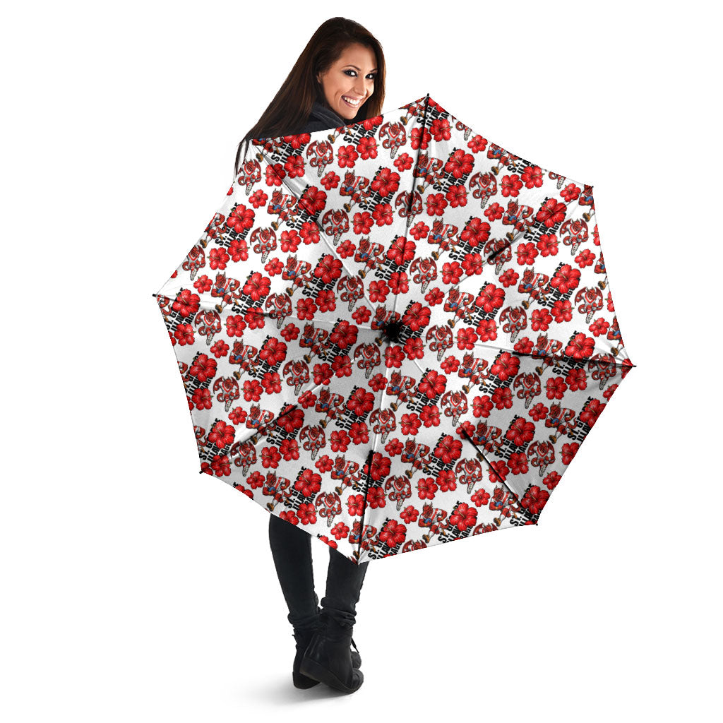 St. George Illawarra Dragons Umbrella Tropical Hibiscus Floral Seamless Rugby Mascot