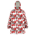 St. George Illawarra Dragons Wearable Blanket Hoodie Tropical Hibiscus Floral Seamless Rugby Mascot