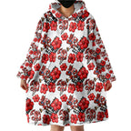 St. George Illawarra Dragons Wearable Blanket Hoodie Tropical Hibiscus Floral Seamless Rugby Mascot