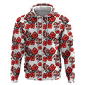 St. George Illawarra Dragons Zip Hoodie Tropical Hibiscus Floral Seamless Rugby Mascot