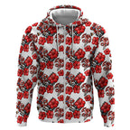 St. George Illawarra Dragons Zip Hoodie Tropical Hibiscus Floral Seamless Rugby Mascot