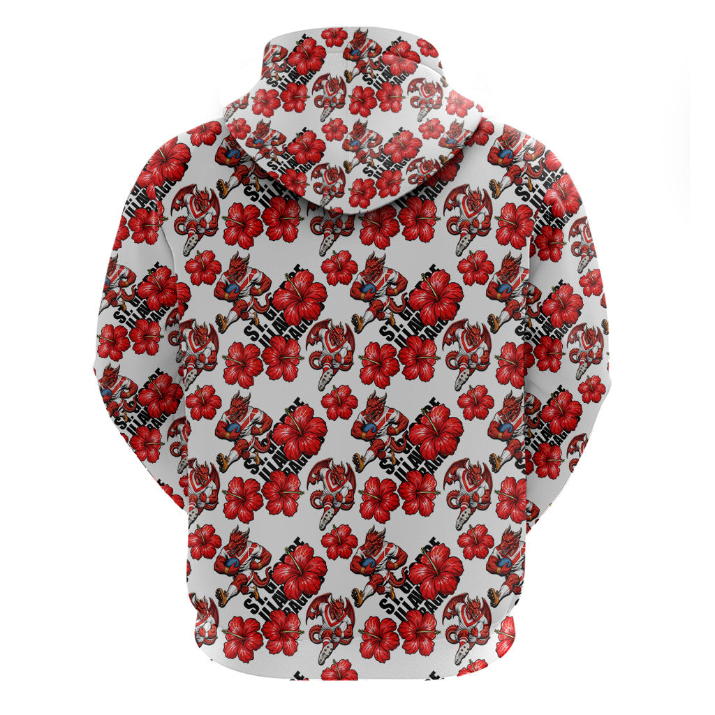 St. George Illawarra Dragons Zip Hoodie Tropical Hibiscus Floral Seamless Rugby Mascot