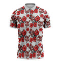 St. George Illawarra Dragons Zipper Polo Shirt Tropical Hibiscus Floral Seamless Rugby Mascot