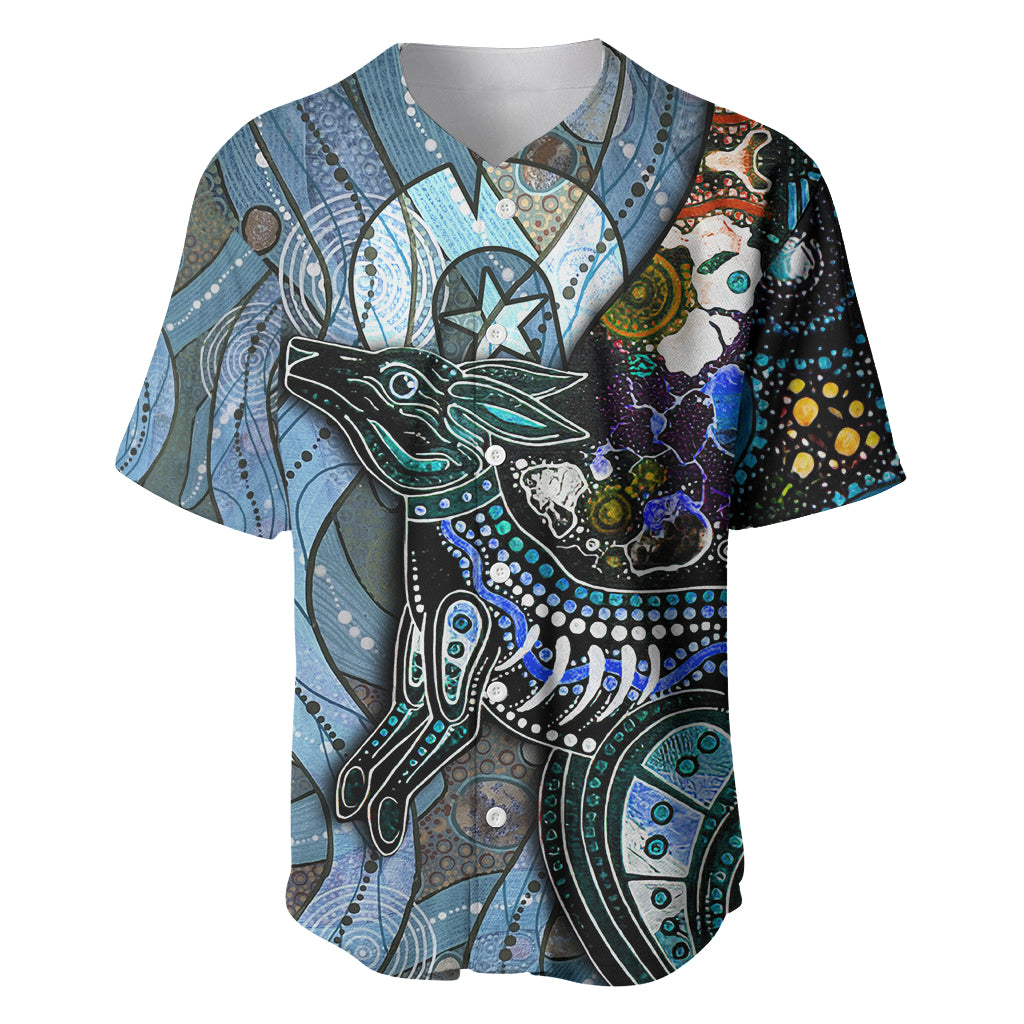 Kangaroo Aboriginal Pattern Dot Art Baseball Jersey