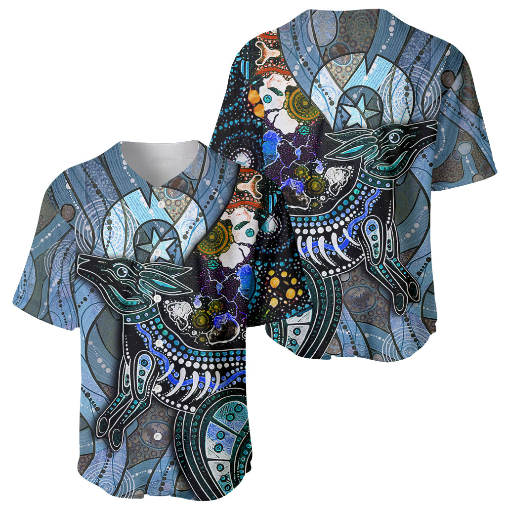 Kangaroo Aboriginal Pattern Dot Art Baseball Jersey