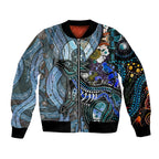 Kangaroo Aboriginal Pattern Dot Art Bomber Jacket
