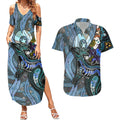 Kangaroo Aboriginal Pattern Dot Art Couples Matching Summer Maxi Dress and Hawaiian Shirt