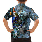 Kangaroo Aboriginal Pattern Dot Art Family Matching Long Sleeve Bodycon Dress and Hawaiian Shirt