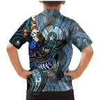 Kangaroo Aboriginal Pattern Dot Art Family Matching Mermaid Dress and Hawaiian Shirt