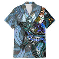 Kangaroo Aboriginal Pattern Dot Art Family Matching Mermaid Dress and Hawaiian Shirt