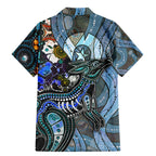 Kangaroo Aboriginal Pattern Dot Art Family Matching Mermaid Dress and Hawaiian Shirt