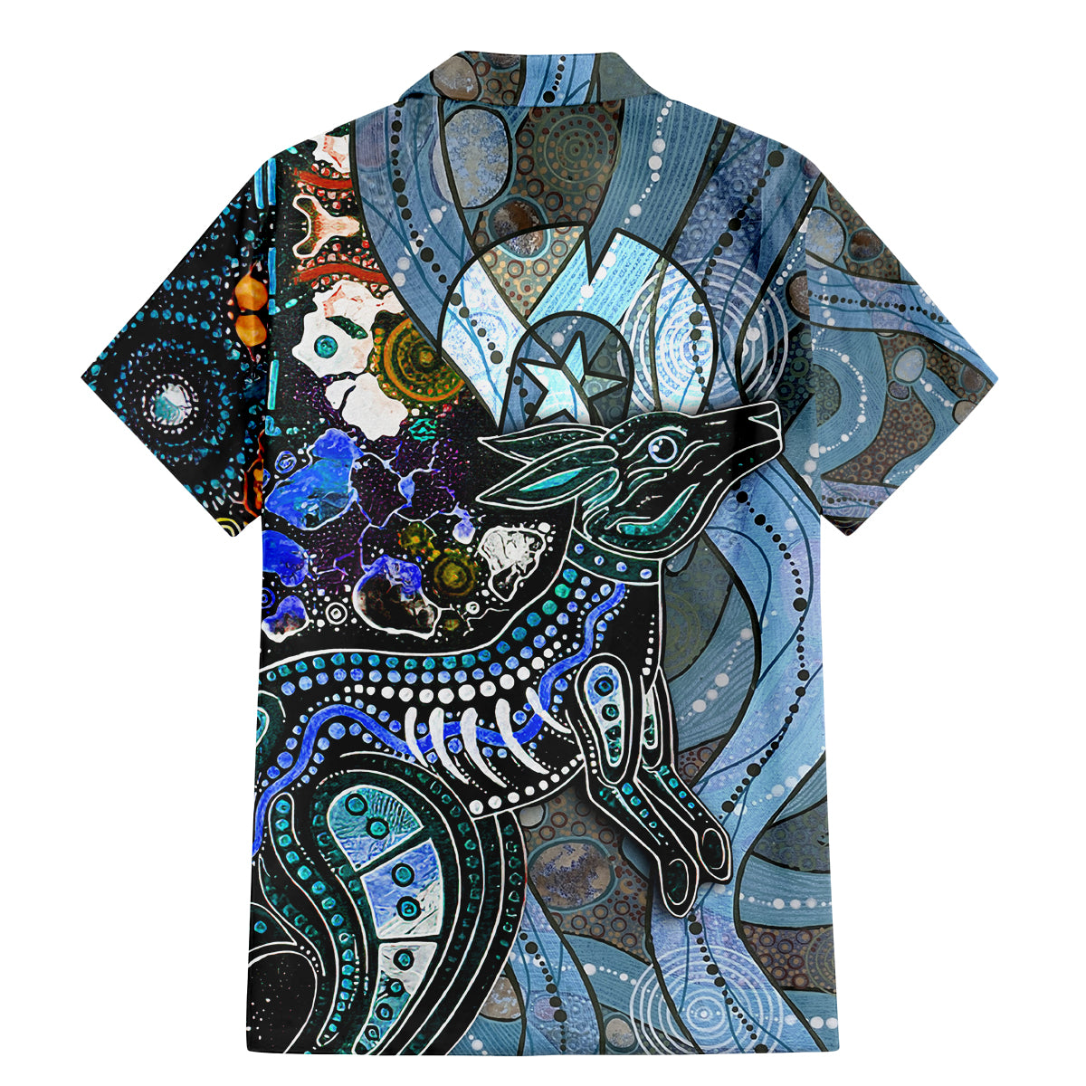 Kangaroo Aboriginal Pattern Dot Art Family Matching Mermaid Dress and Hawaiian Shirt