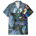 Kangaroo Aboriginal Pattern Dot Art Family Matching Off Shoulder Maxi Dress and Hawaiian Shirt
