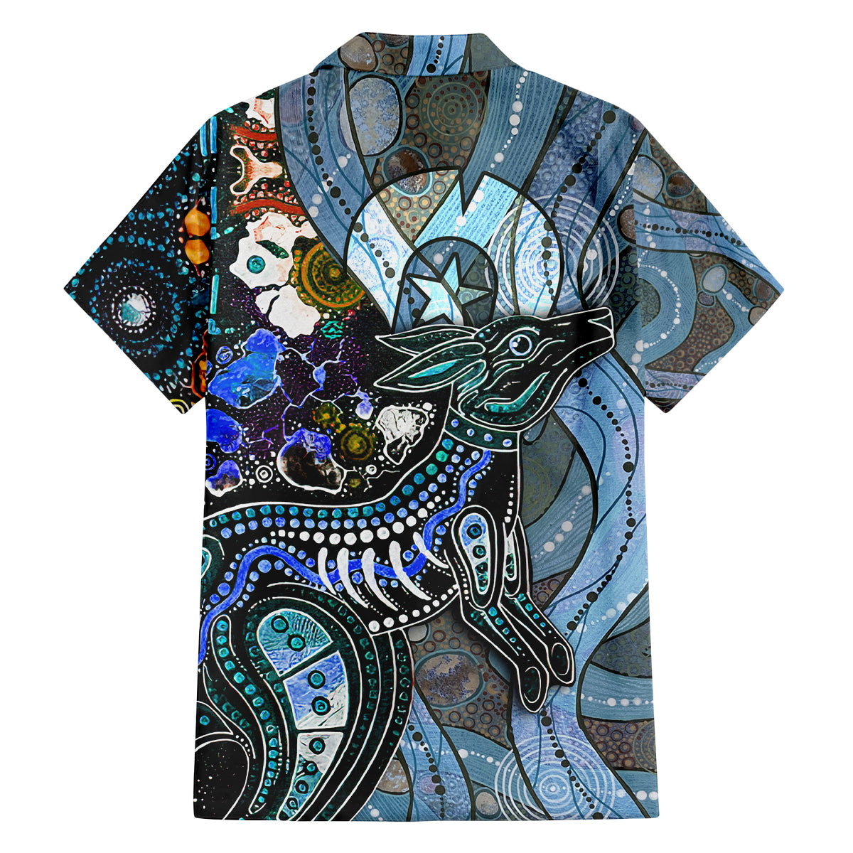 Kangaroo Aboriginal Pattern Dot Art Family Matching Puletasi and Hawaiian Shirt