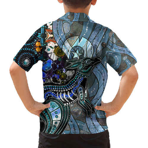 Kangaroo Aboriginal Pattern Dot Art Hawaiian Shirt