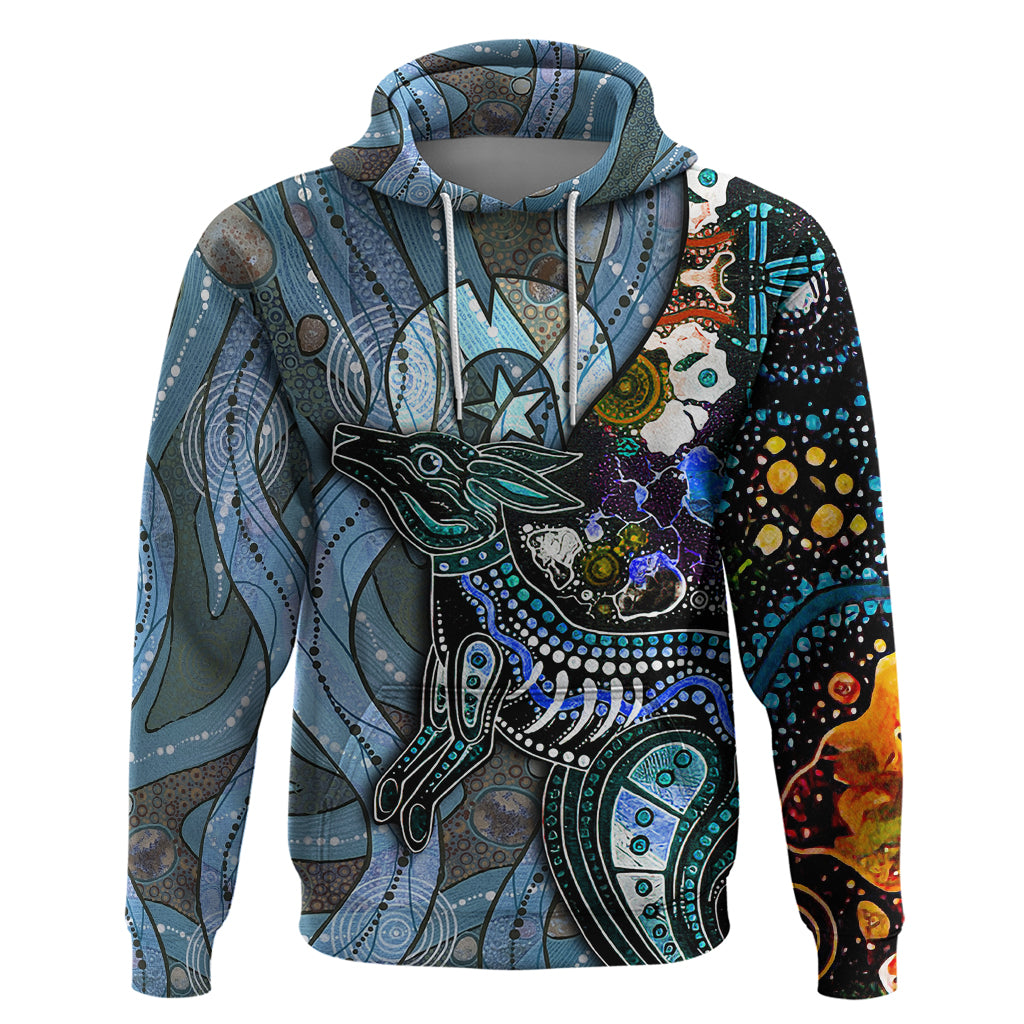 Kangaroo Aboriginal Pattern Dot Art Hoodie
