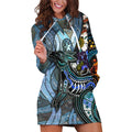 Kangaroo Aboriginal Pattern Dot Art Hoodie Dress
