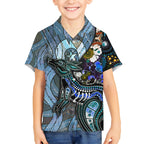 Kangaroo Aboriginal Pattern Dot Art Kid Hawaiian Shirt