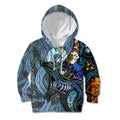 Kangaroo Aboriginal Pattern Dot Art Kid Hoodie