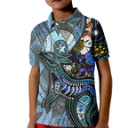 Kangaroo Aboriginal Pattern Dot Art Kid Polo Shirt