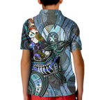 Kangaroo Aboriginal Pattern Dot Art Kid Polo Shirt