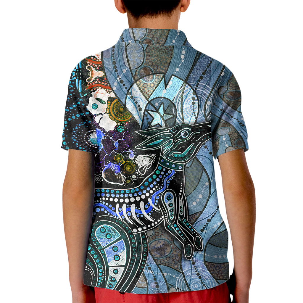 Kangaroo Aboriginal Pattern Dot Art Kid Polo Shirt