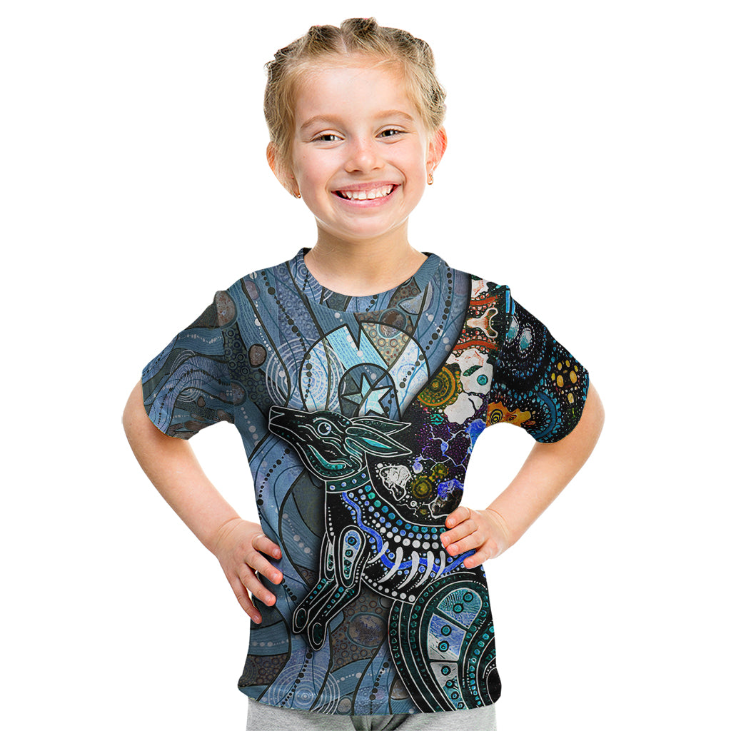 Kangaroo Aboriginal Pattern Dot Art Kid T Shirt