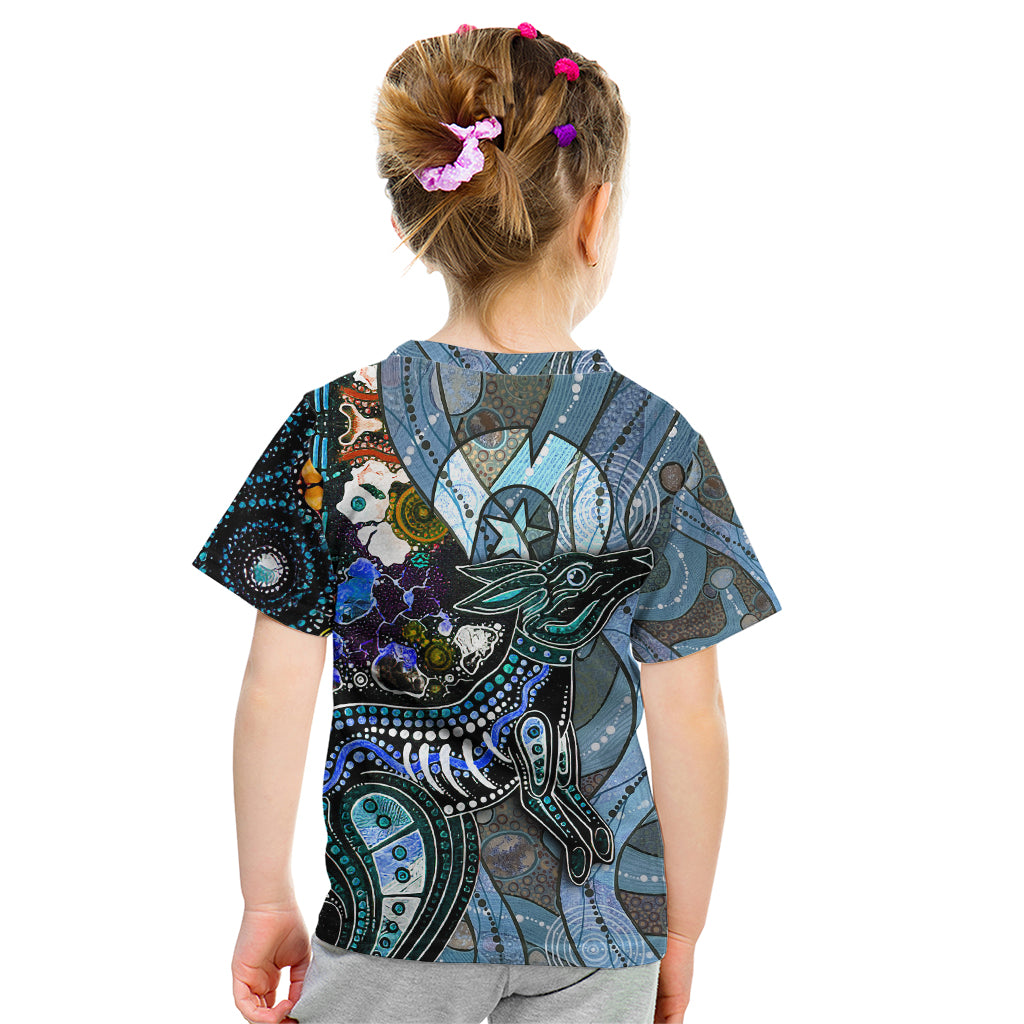 Kangaroo Aboriginal Pattern Dot Art Kid T Shirt